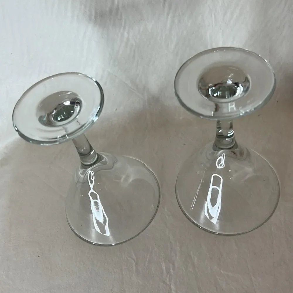 Martini Glasses 4 1/4 Inches Round 6 1/2 Inches Tall 10 Ounces Each Set 2 Used